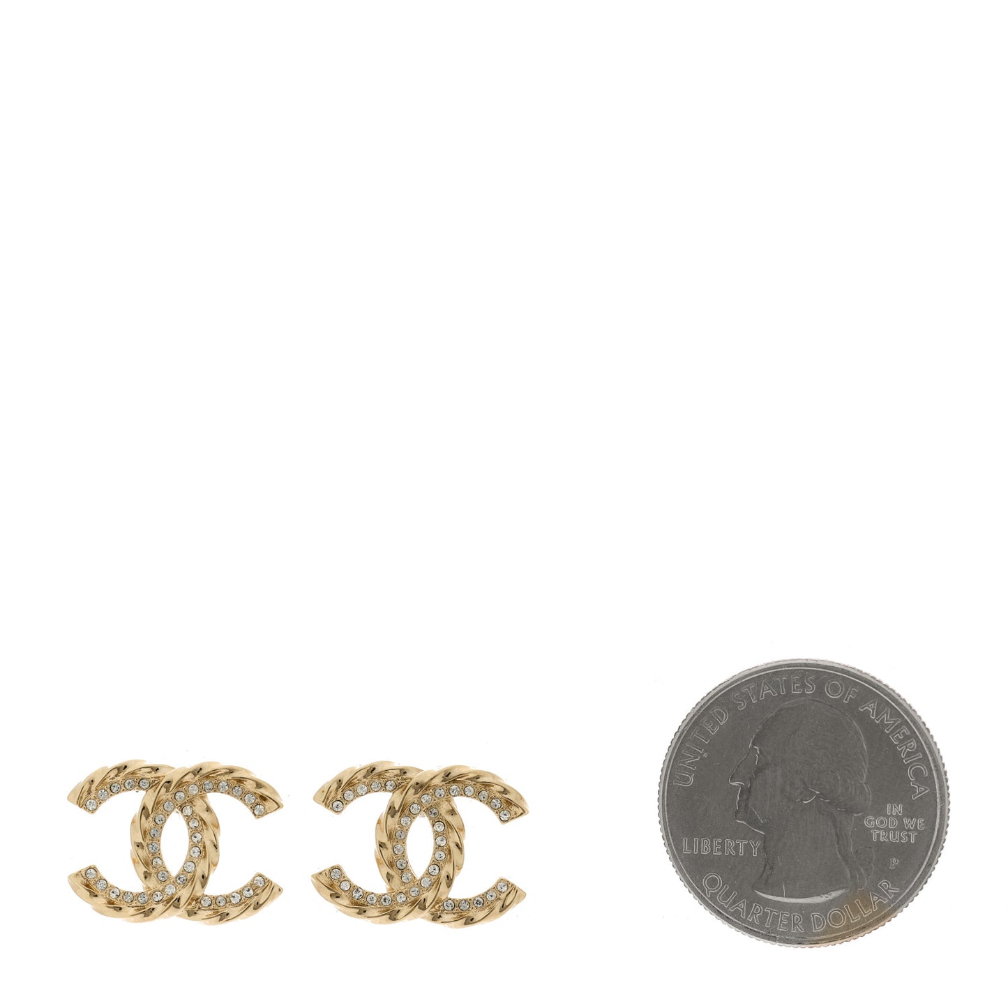 Crystal CC Earrings Gold