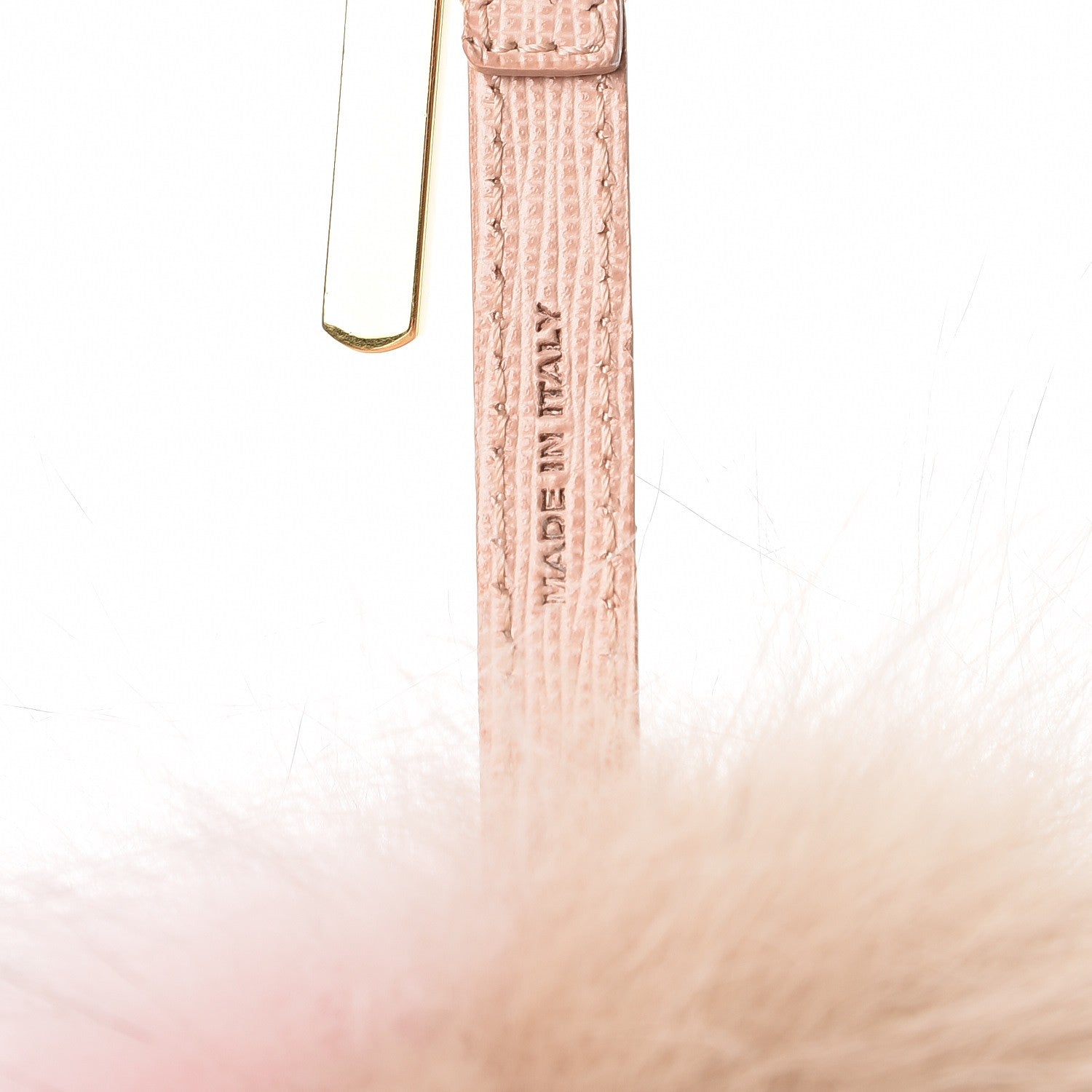Fendi Fox Fur Vitello Elite Bi-Color Pom Pom Bag Charm Rosa Cammello Cipria 4 of 4
