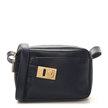 Salvatore Ferragamo Calfskin Gancio Small Camera Case Navy 1 of 9