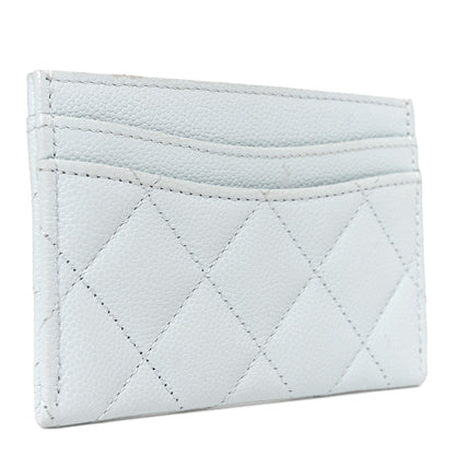 Chanel Caviar Quilted Card Holder Light Blue 3 of 9