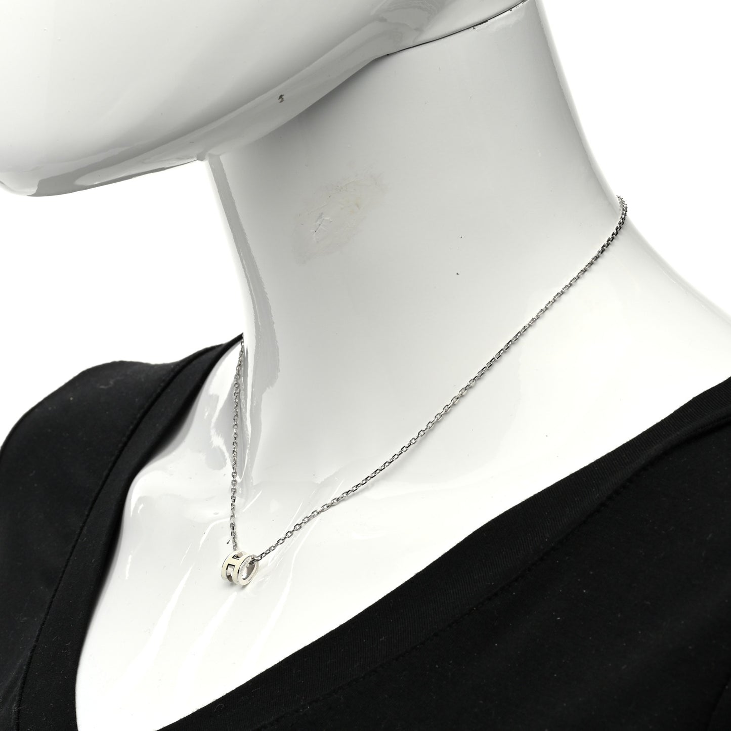 Palladium Mini Pop H Pendant Necklace Marron Glace