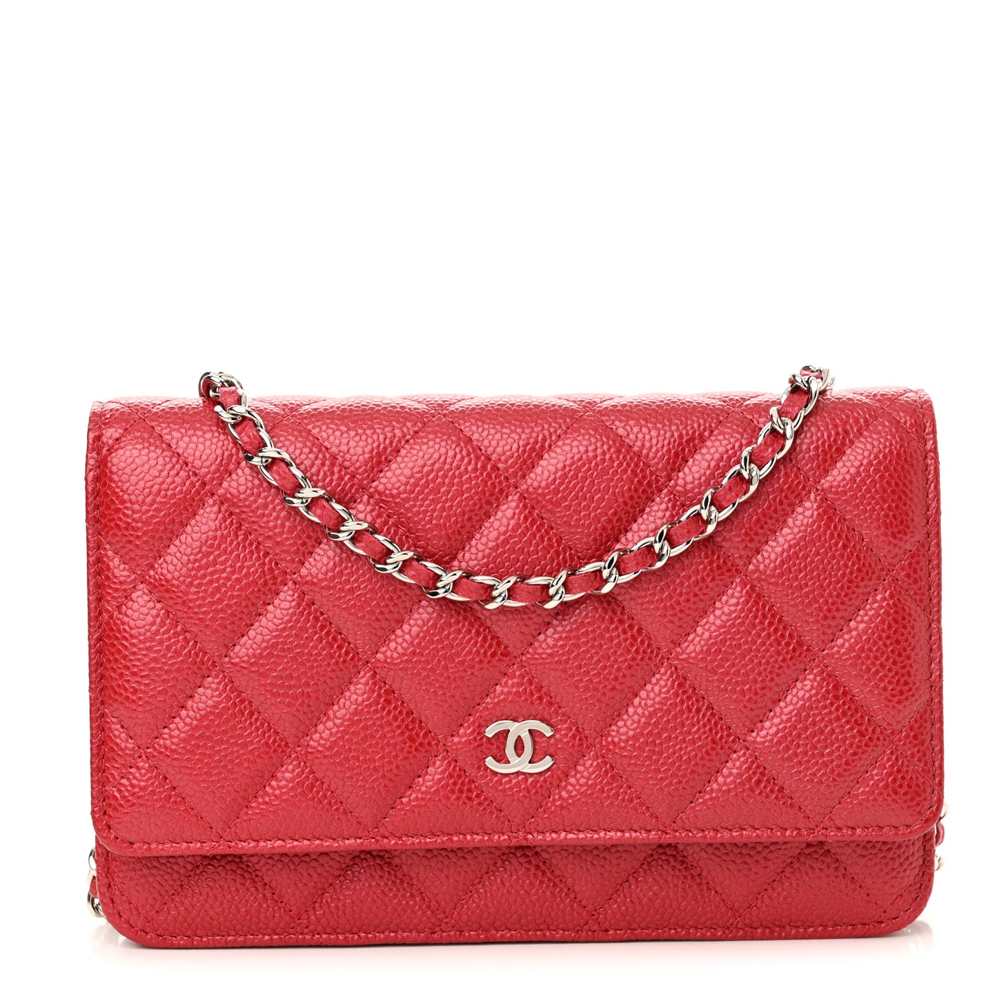 Caviar Quilted Wallet On Chain WOC Red