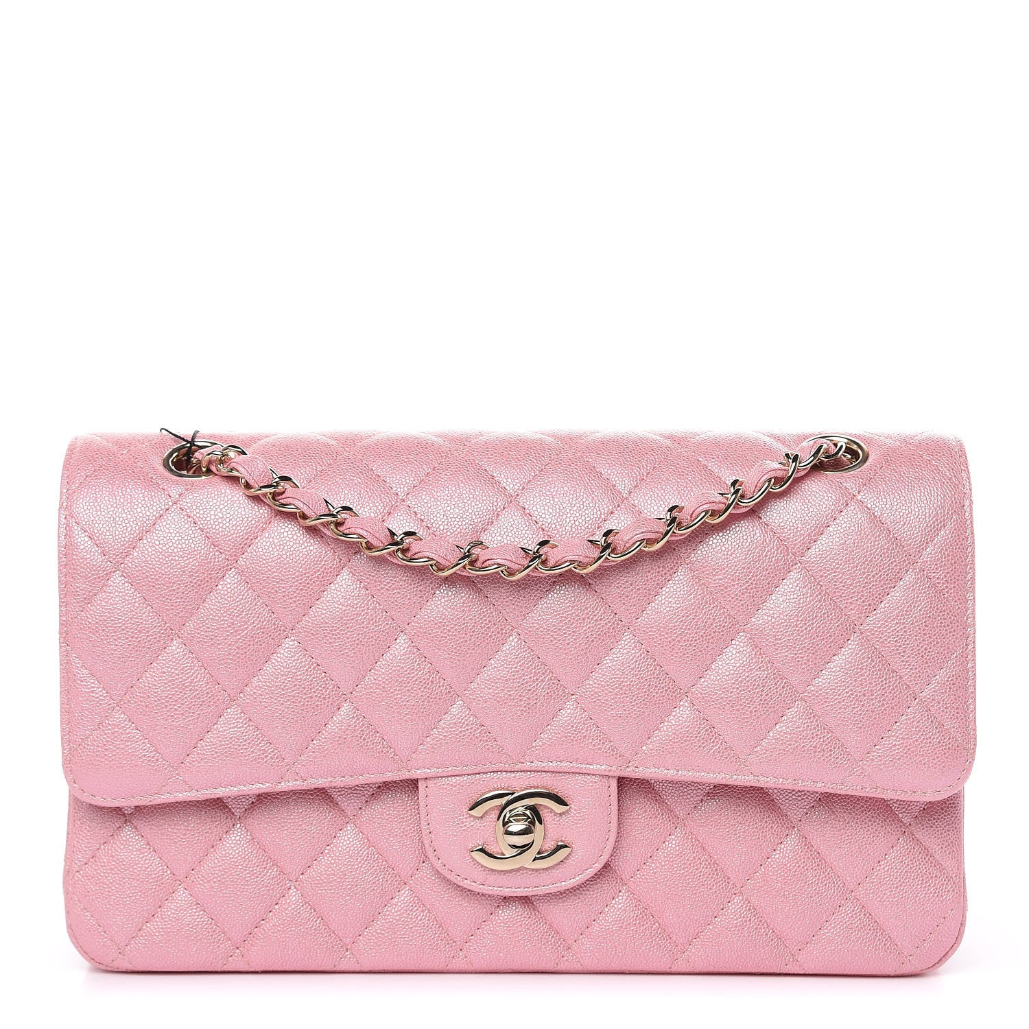 Chanel Iridescent Caviar Quilted Medium Double Flap Rose Pink 1 of 10