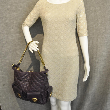 Marc Jacobs Leather Quilted Multipocket Hobo Violet 2 of 8
