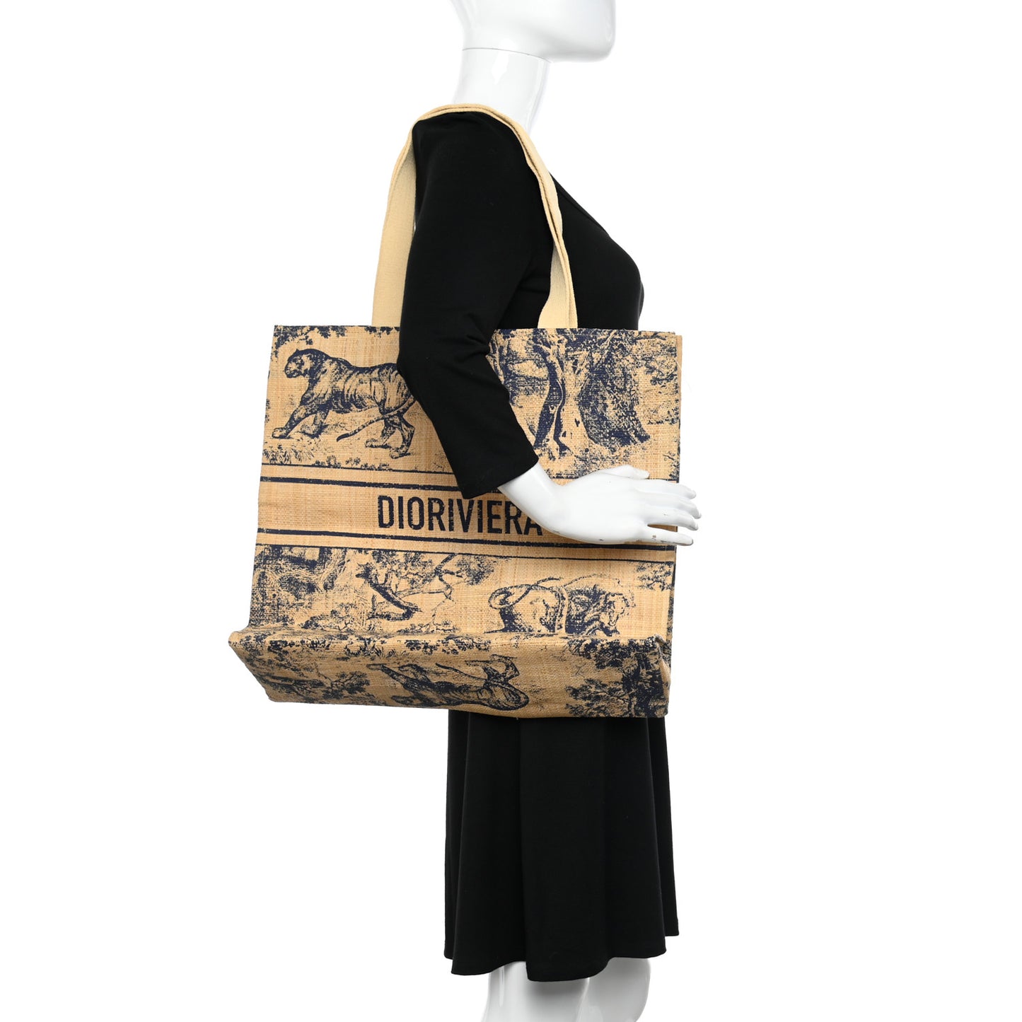 Straw Dioriviera Tote Beige