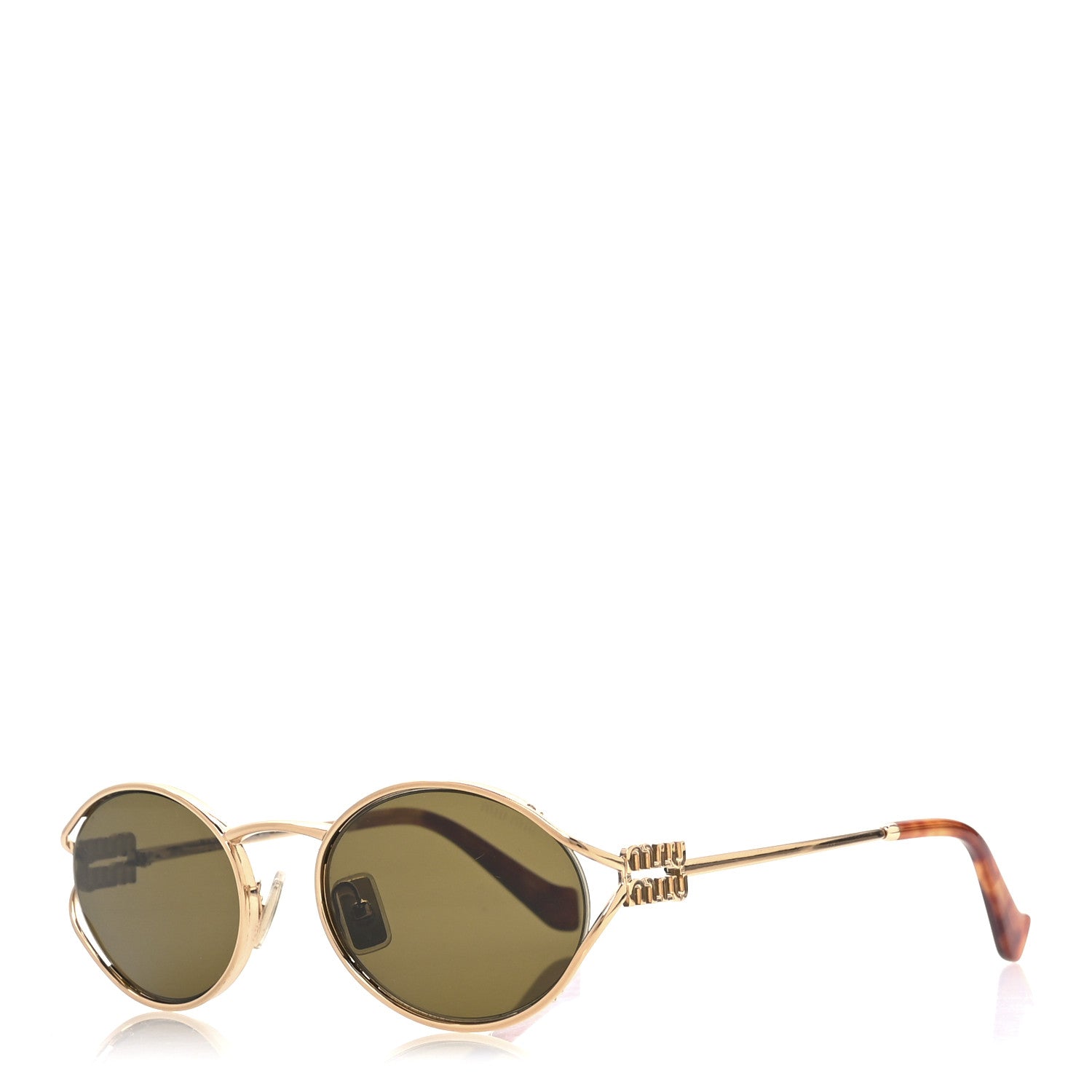 Miu Miu Metal Oval Sunglasses SMU52Y Tortoise 1 of 9