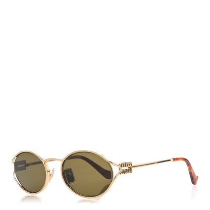 Miu Miu Metal Oval Sunglasses SMU52Y Tortoise 1 of 9