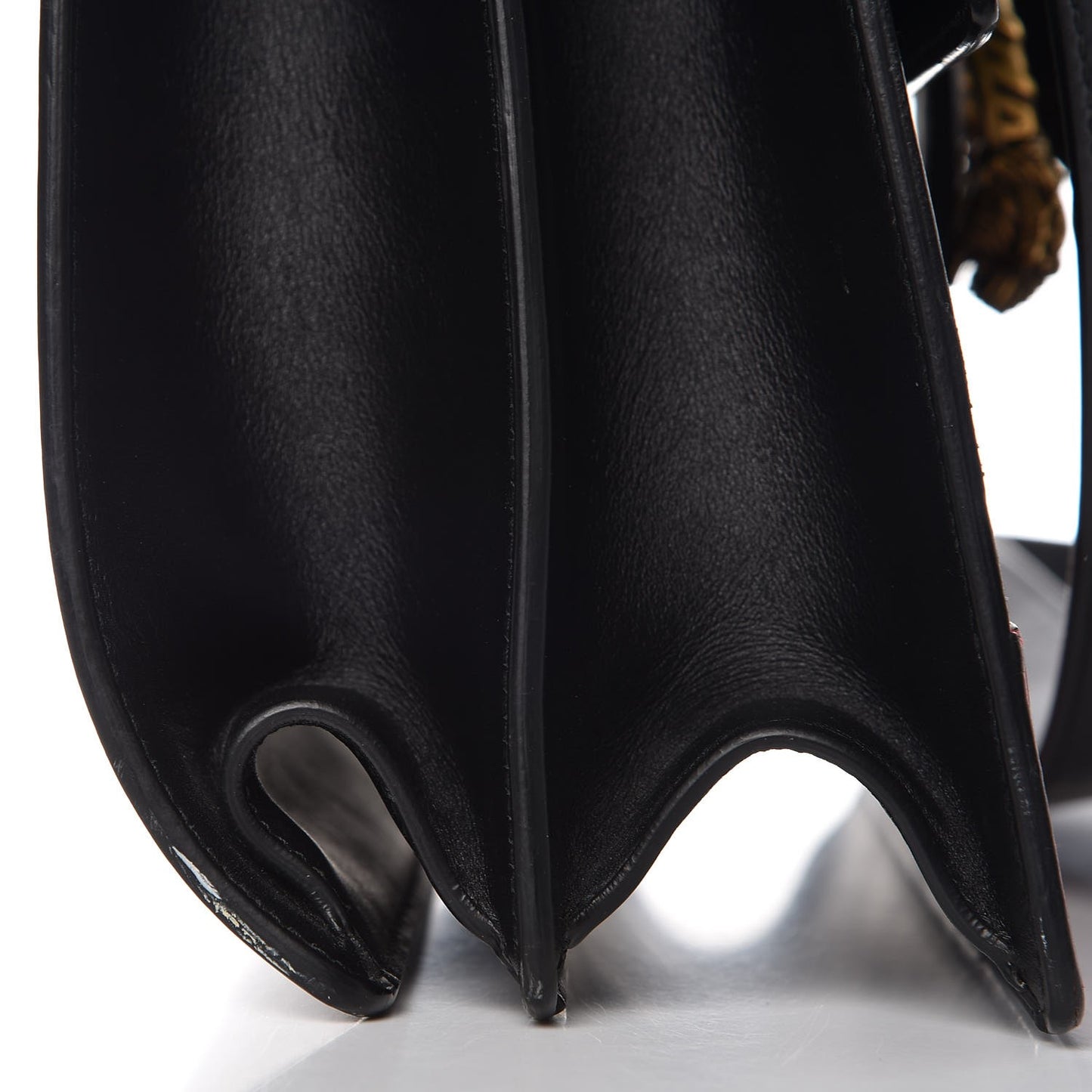 Calfskin Bamboo Web Large Dionysus Top Handle Bag Black Bright Evergreen Hibiscus Red