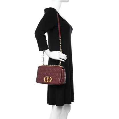 Christian Dior Calfskin Cannage Medium Caro Bag Brick Red 2 of 9