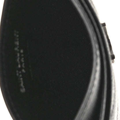 Saint Laurent Grain De Poudre Matelasse Chevron Monogram Credit Card Case Black 5 of 8