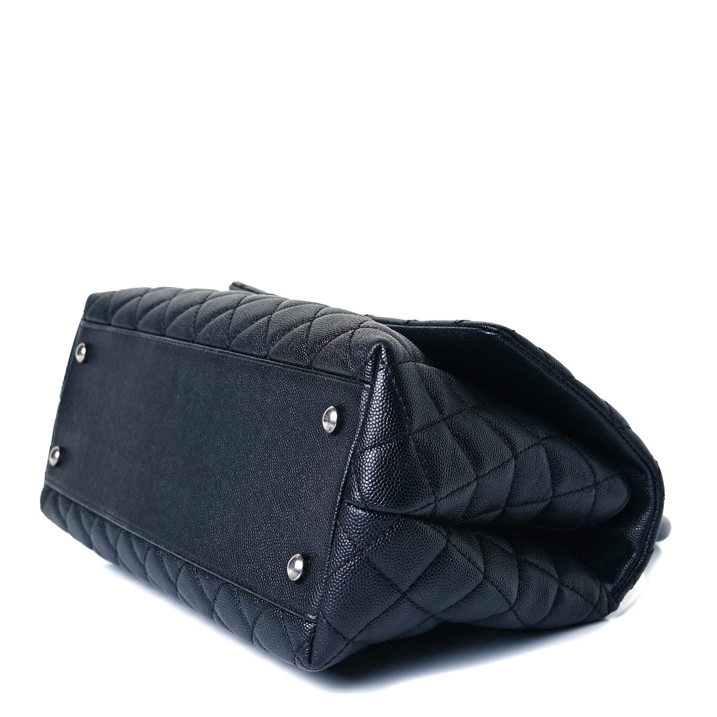 Caviar Quilted Small Coco Handle Flap Black