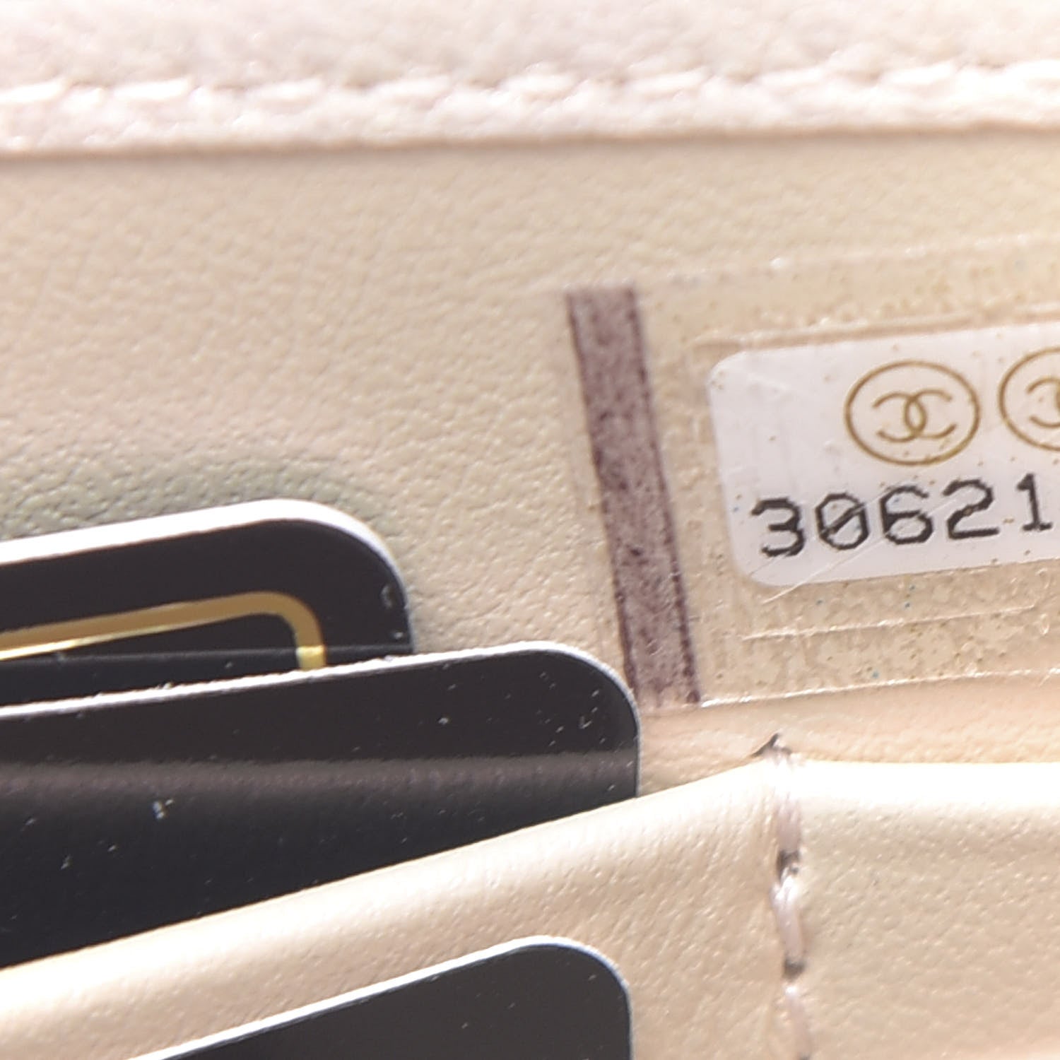 Chanel Iridescent Lambskin Quilted CC Phone Holder Ivory 8 of 12