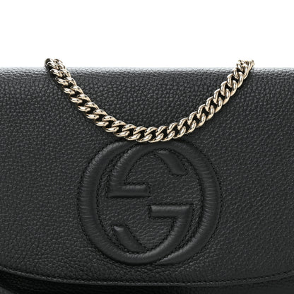 Gucci Pebbled Calfskin Medium Soho Flap Crossbody Black 8 of 10