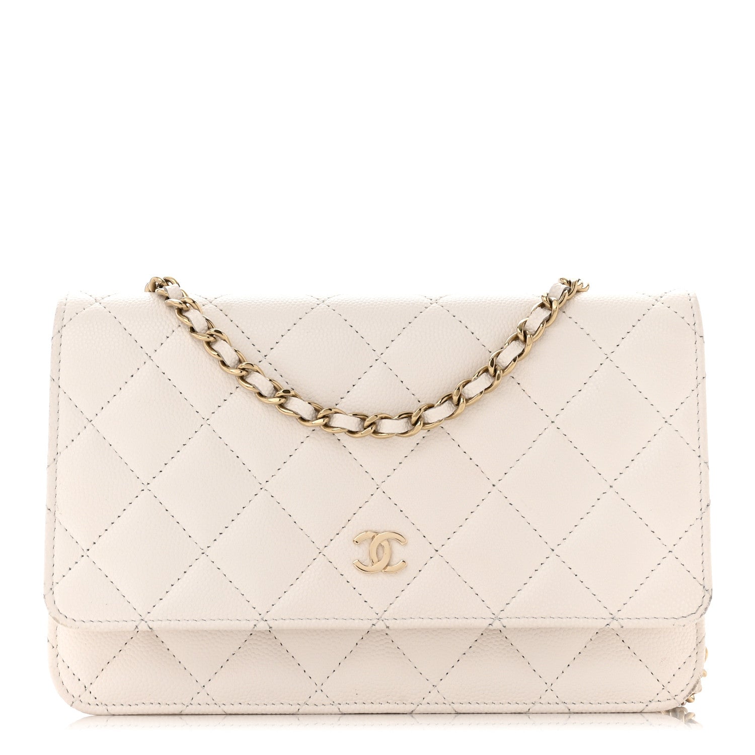 Chanel Caviar Quilted Wallet On Chain WOC White 1 of 14