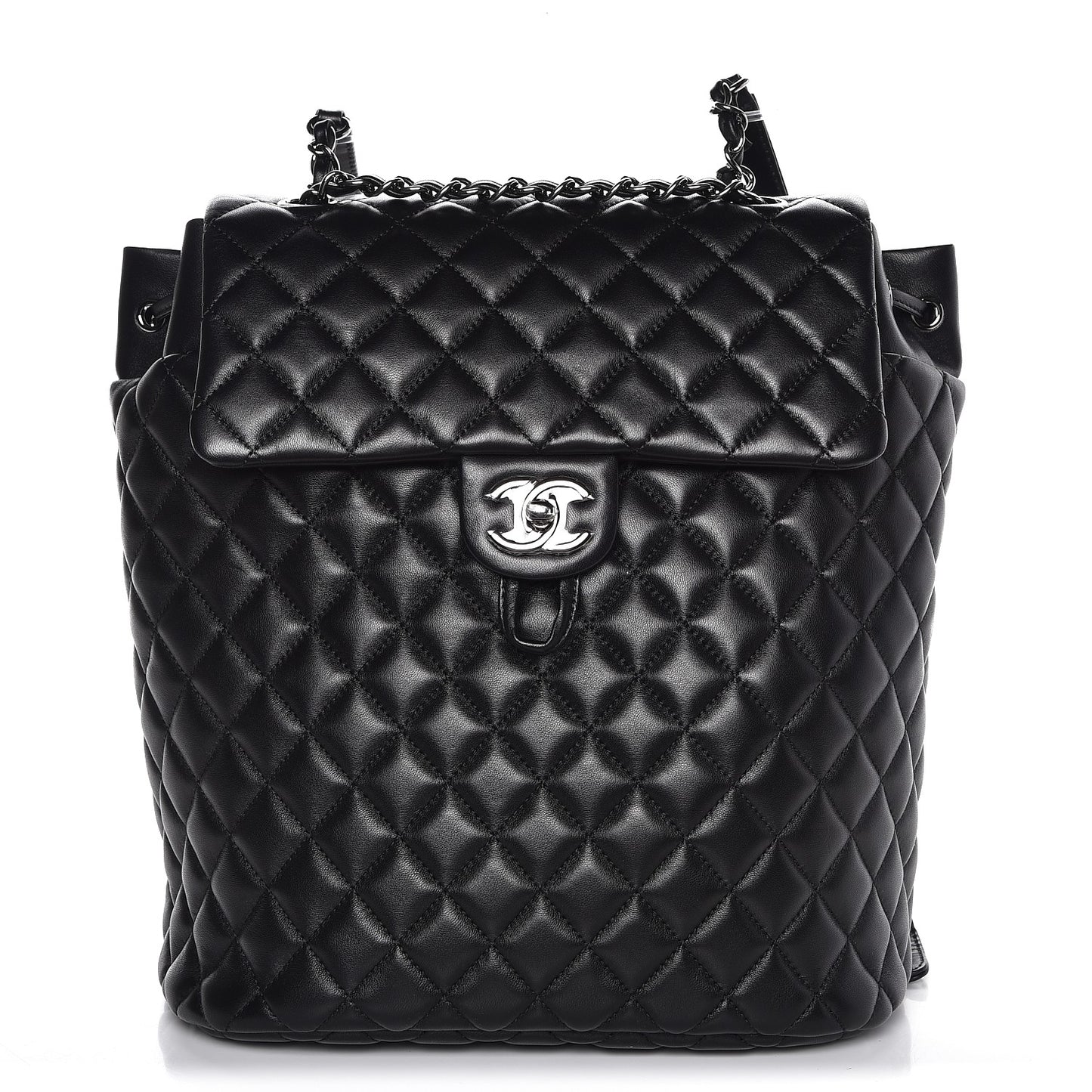 Lambskin Quilted Large Urban Spirit Backpack Black