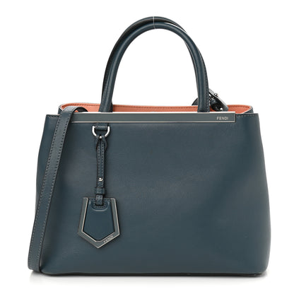 Fendi Vitello Dolce Century Petite 2Jours Tote Pavone Albicocca 1 of 15