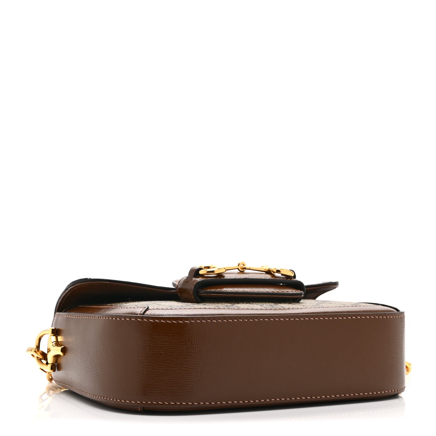 Gucci GG Supreme Monogram Web Mini Horsebit 1955 Shoulder Bag Beige Brown Sugar 4 of 12