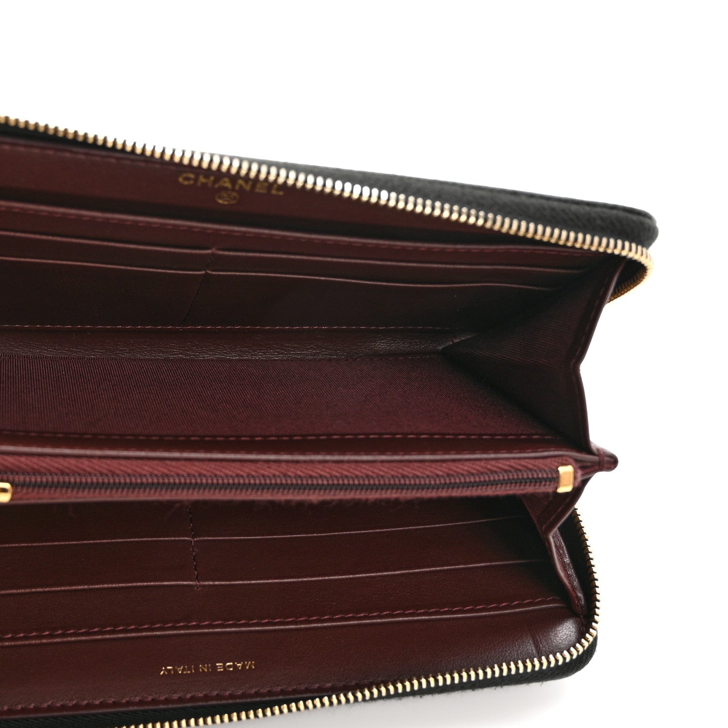 Chanel Caviar Quilted Large Gusset Zip Around Wallet Black 5 of 12
