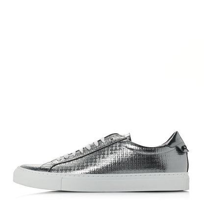 Givenchy Calfskin Metallic Monogram Urban Street Sneakers 45 Silver 1 of 9
