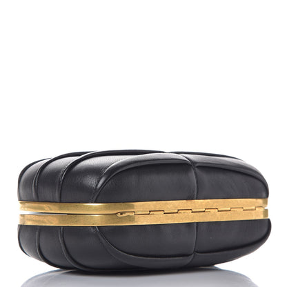 Alexander McQueen Lambskin Pleated Skull Box Clutch Black 4 of 8