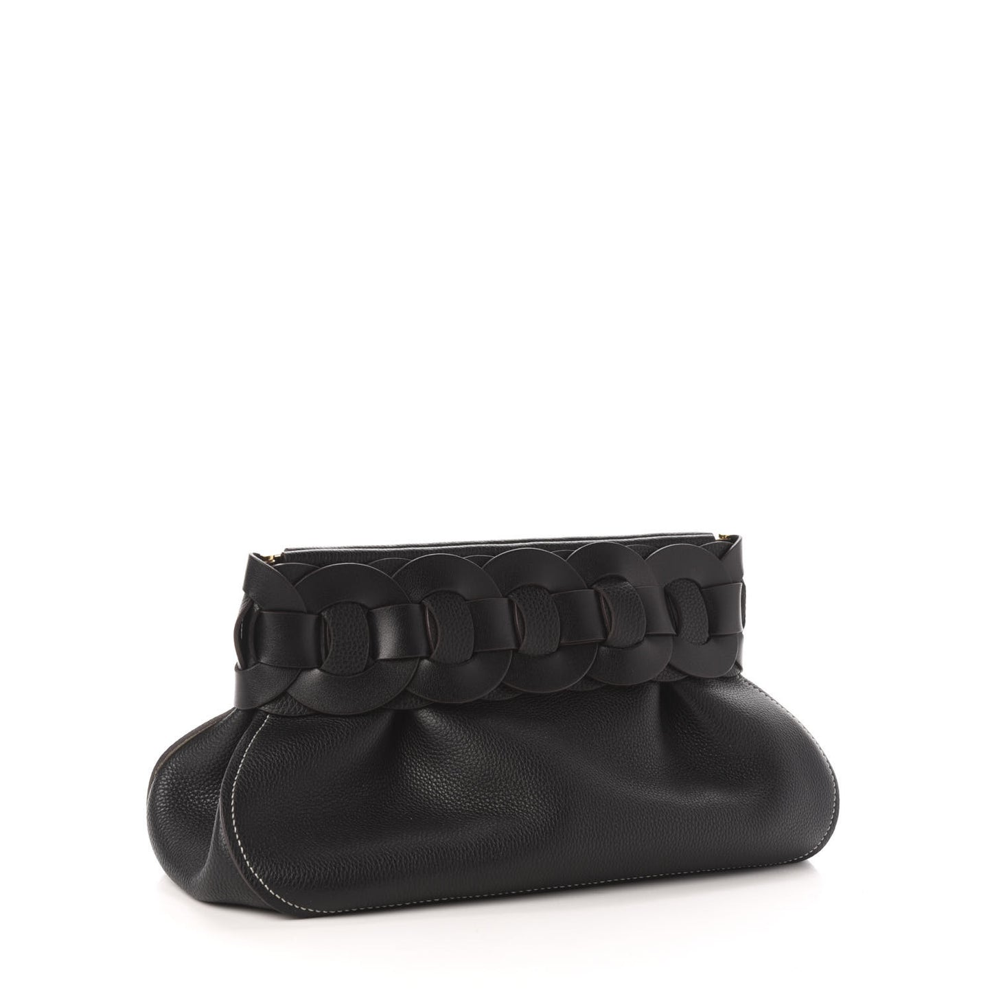 Grained Calfskin Darryl Clutch Black