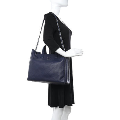 Chanel Calfskin Stitched Large Shopping Tote Dark Navy 2 of 11