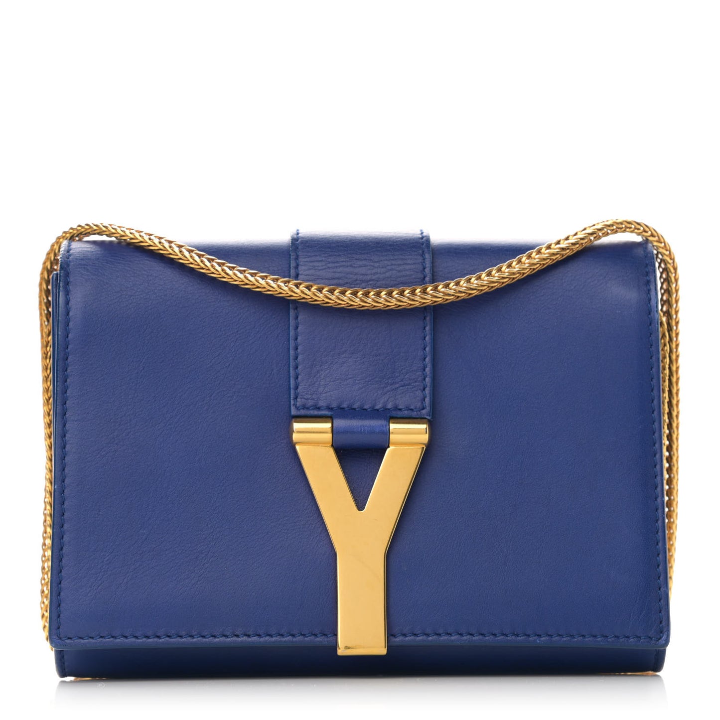 Calfskin Small Classic Y Satchel Blue