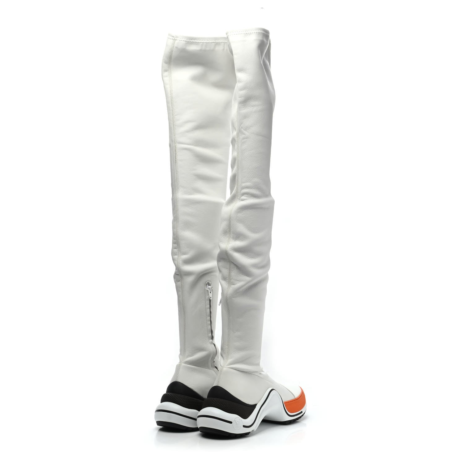 Louis Vuitton Stretch Lambskin LV Archlight Flat Thigh High Boots 38.5 White 3 of 4