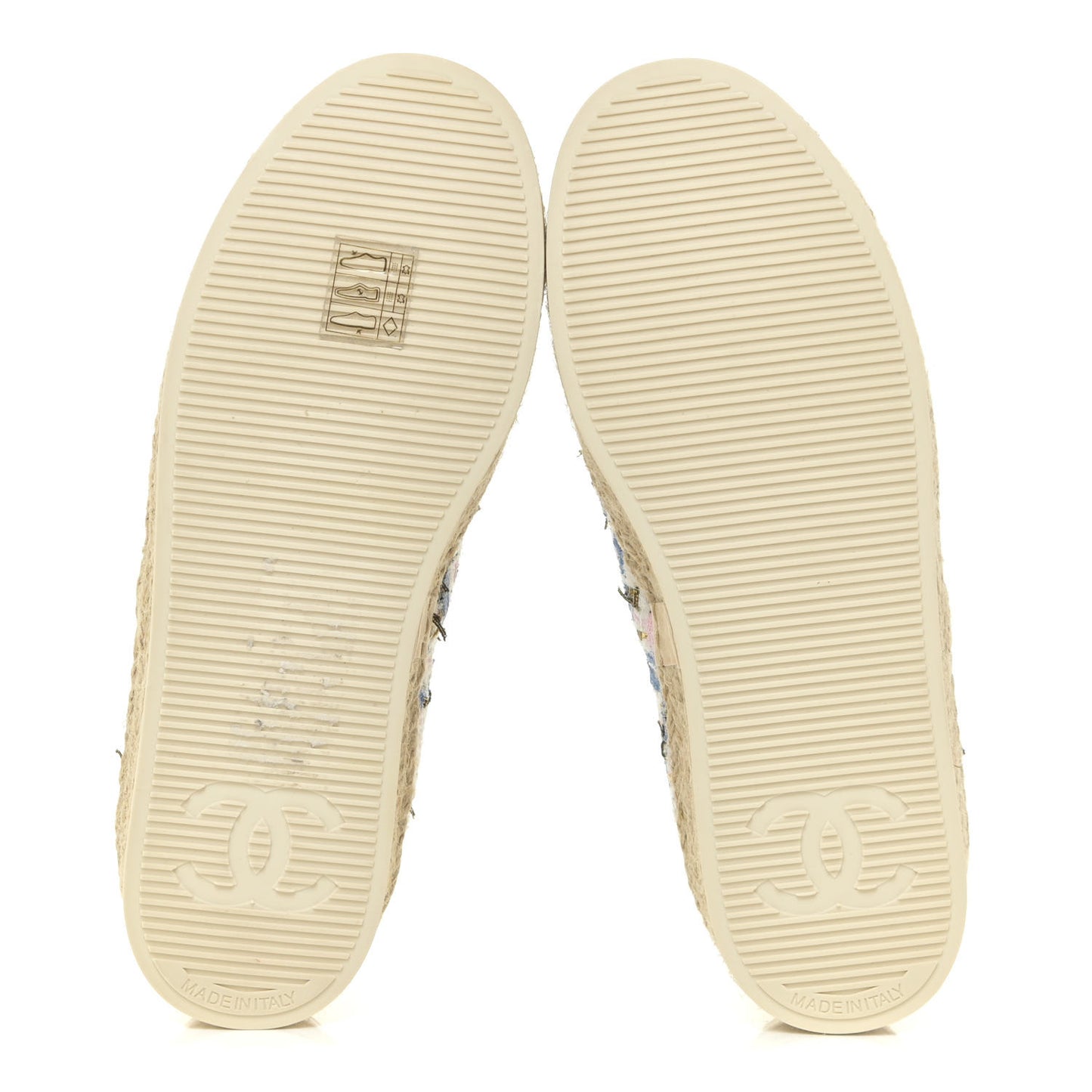 Tweed Laminated Lambskin Lace Up Espadrilles 35 Pink Blue Gold White
