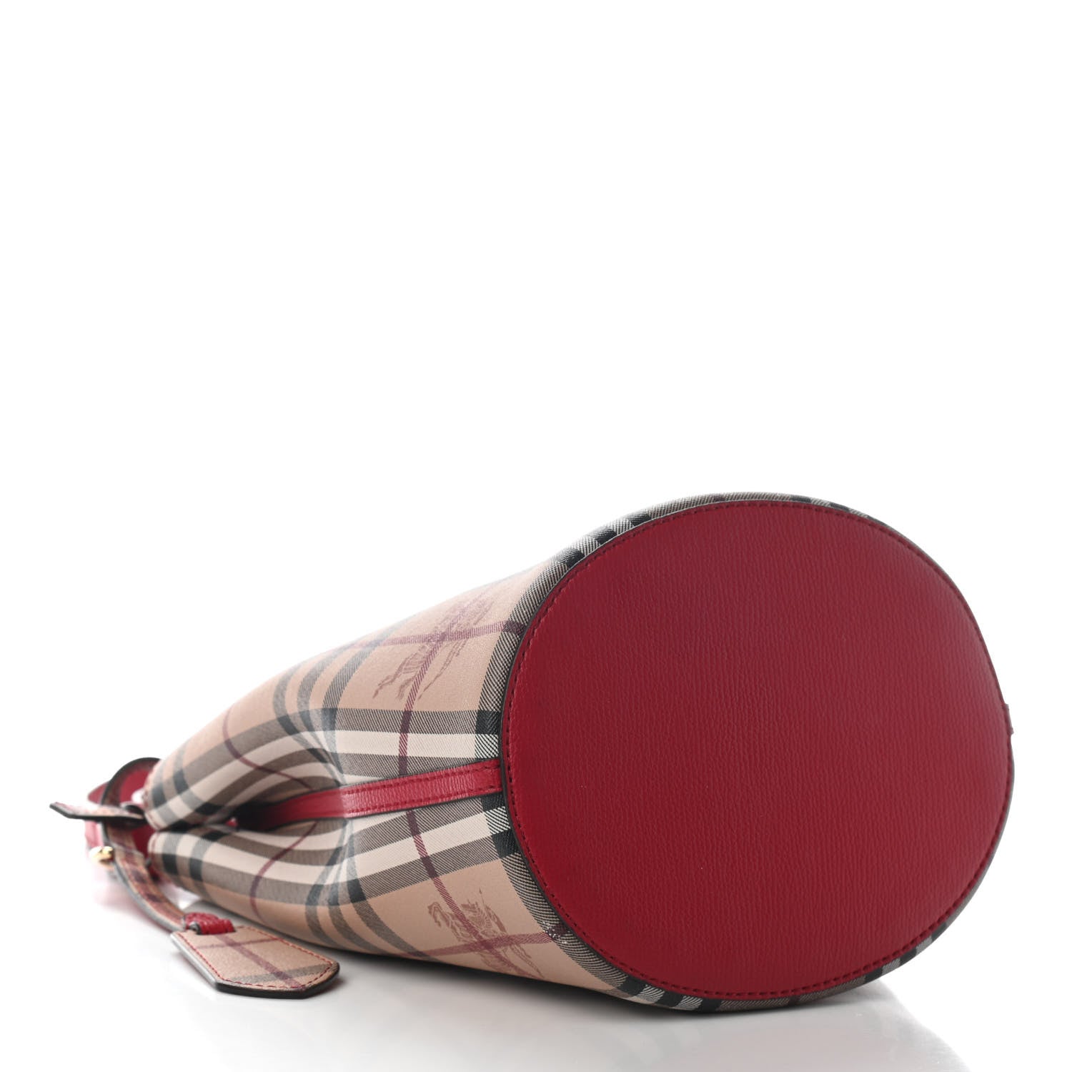 Burberry Haymarket Check Colours Small Lorne Bucket Crossbody Poppy Red 4 of 7
