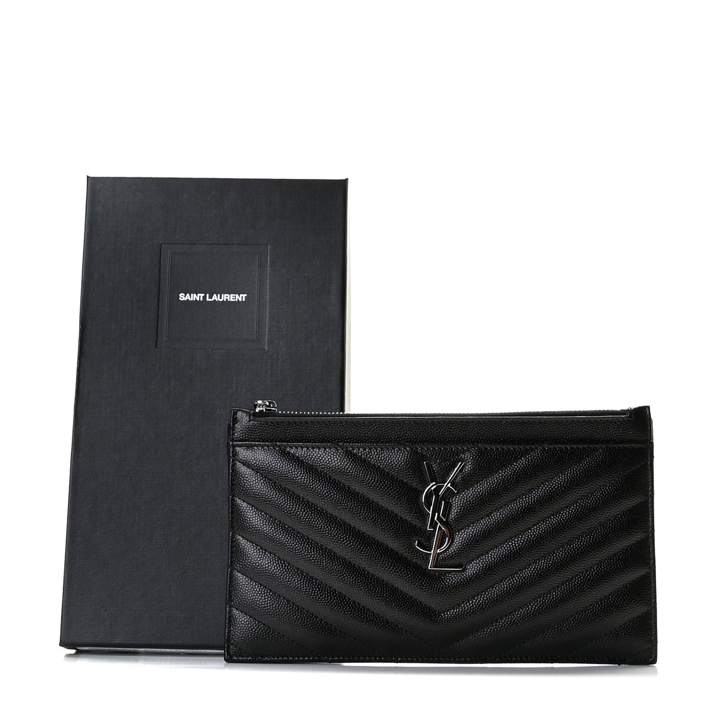 Grain De Poudre Chevron Monogram Bill Pouch Black