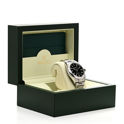 Rolex Stainless Steel 39mm Oyster Perpetual Watch Black 114300 5 of 5