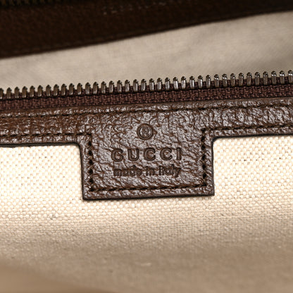 Gucci GG Supreme Monogram Textured Dollar Calfskin Web Large Savoy Bowling Bag Beige Ebony New Acero 6 of 14