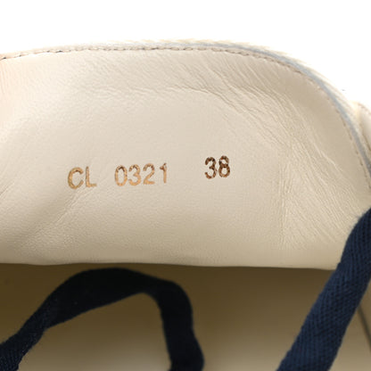 Christian Dior Canvas Pop Heart Embroidered Womens Walk'N'Dior Low Top Sneakers 38 Deep Blue Red 8 of 9