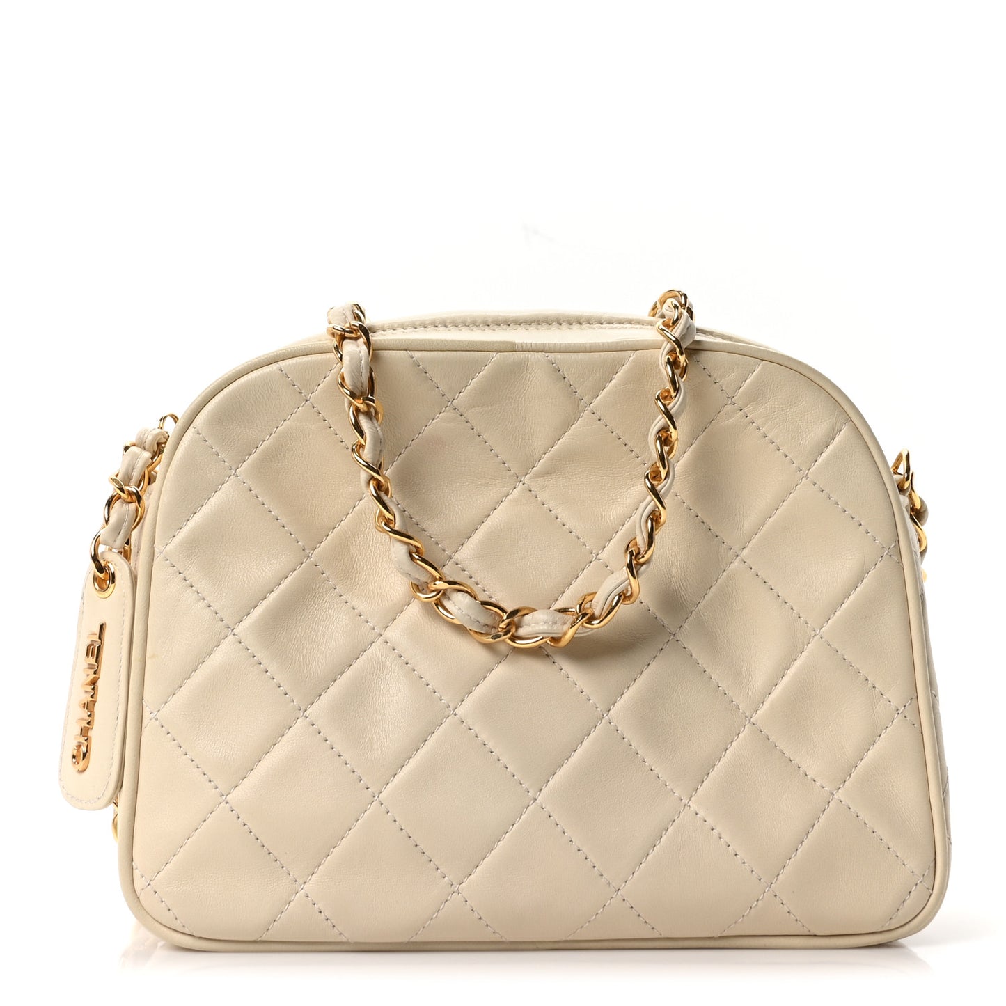 Lambskin Quilted CC Camera Case White