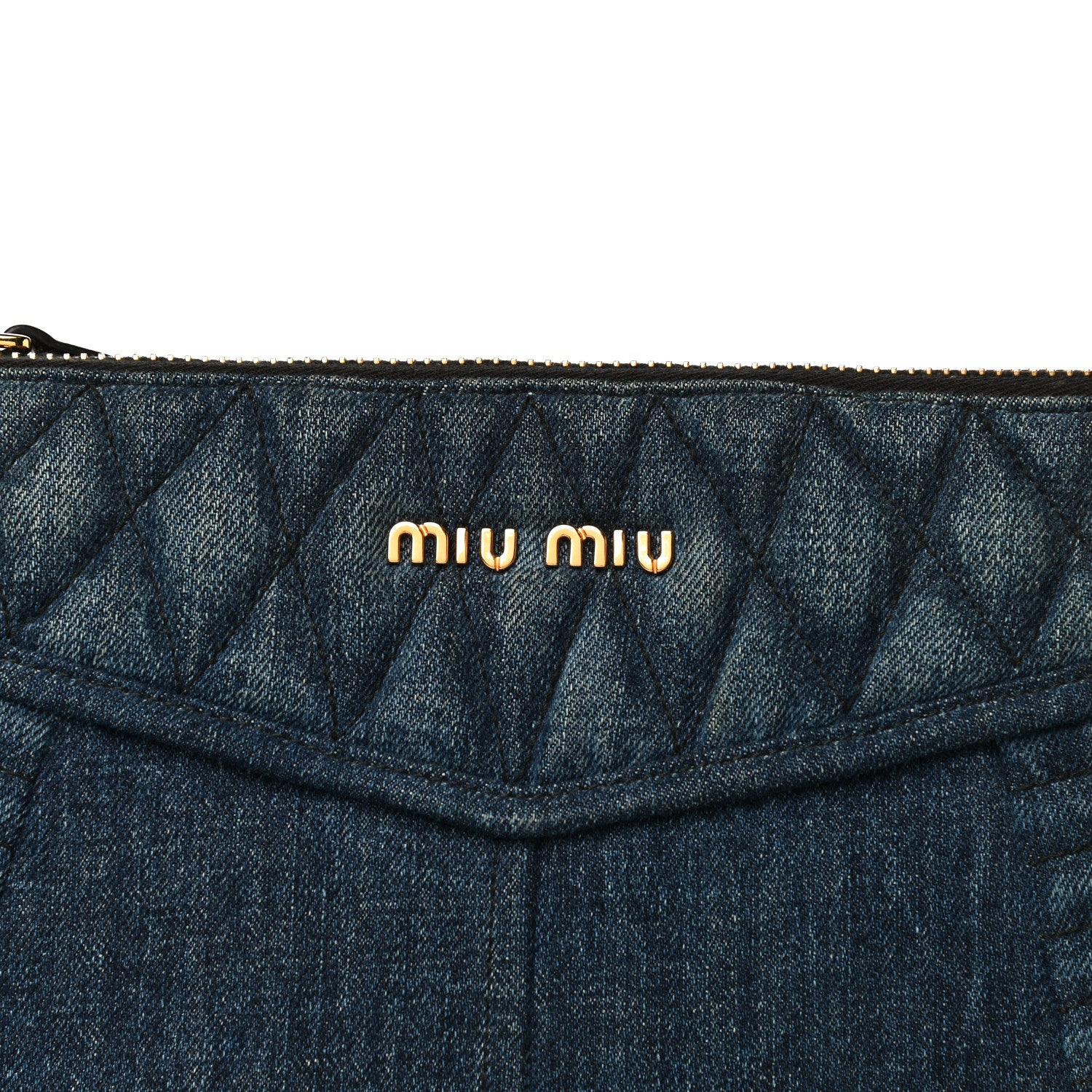 Miu Miu Denim Matelasse Clutch Blue 8 of 14