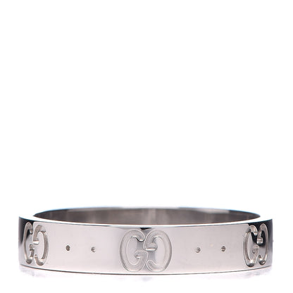 Gucci 18K White Gold 4mm Icon Thin Band Ring 59 8.75 1 of 6