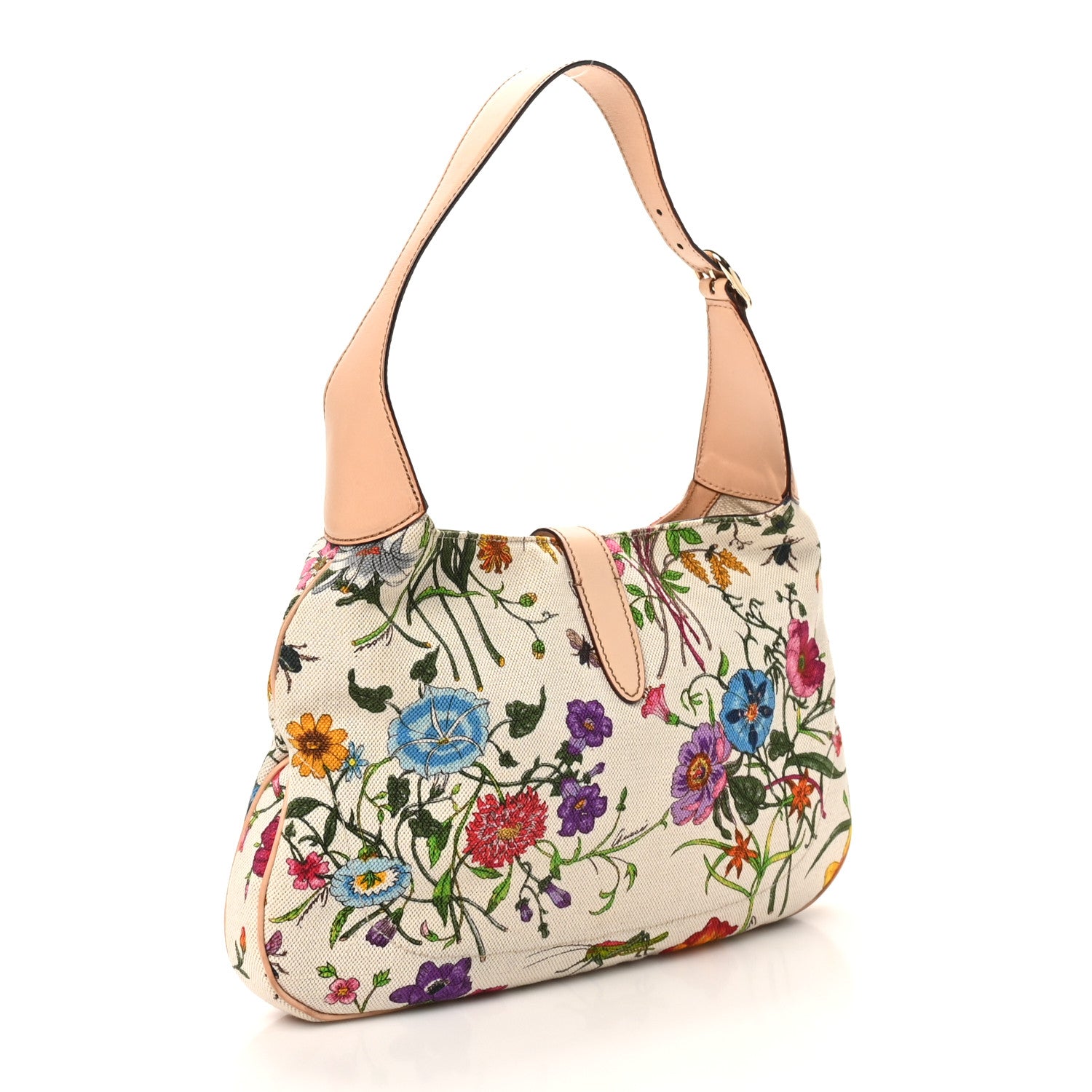 Gucci Canvas Floral Flora Small Jackie O Hobo White 3 of 10