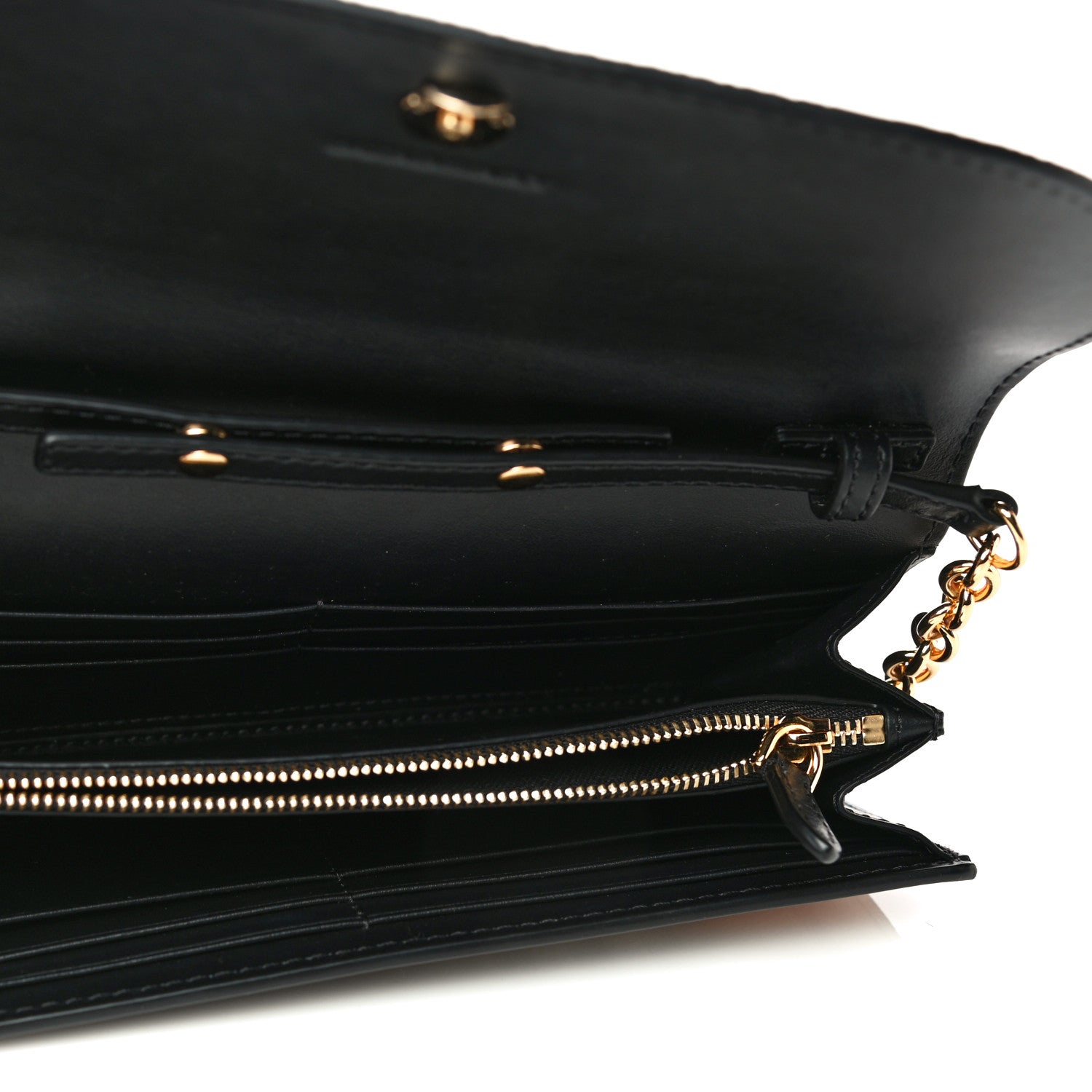 Burberry Haymarket Check Henley Wallet On Chain Black 5 of 10