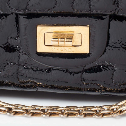 Chanel Crackled Patent Calfskin Puzzle 2.55 Reissue 226 Flap Black 6 of 10