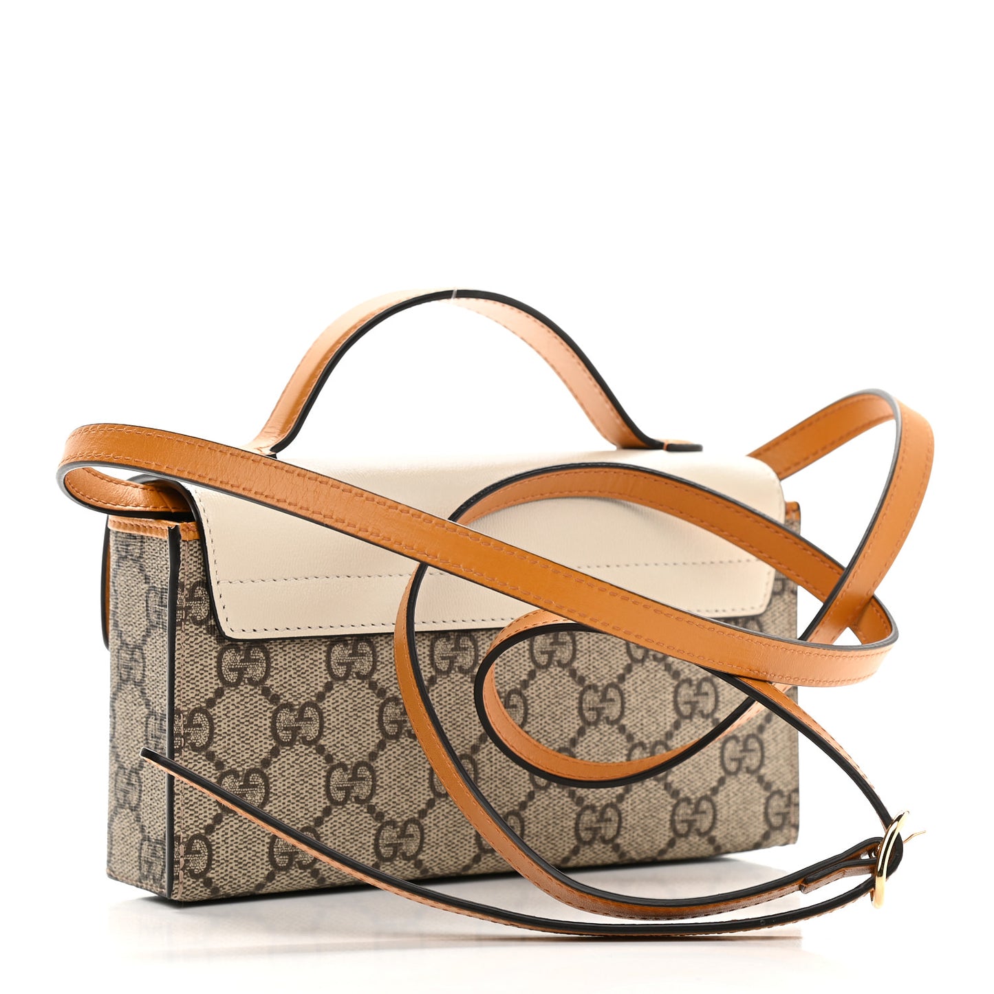 GG Supreme Monogram New Sakai Calfskin Mini Padlock Top Handle Shoulder Bag Beige Ebony Mystic White Sun Oil