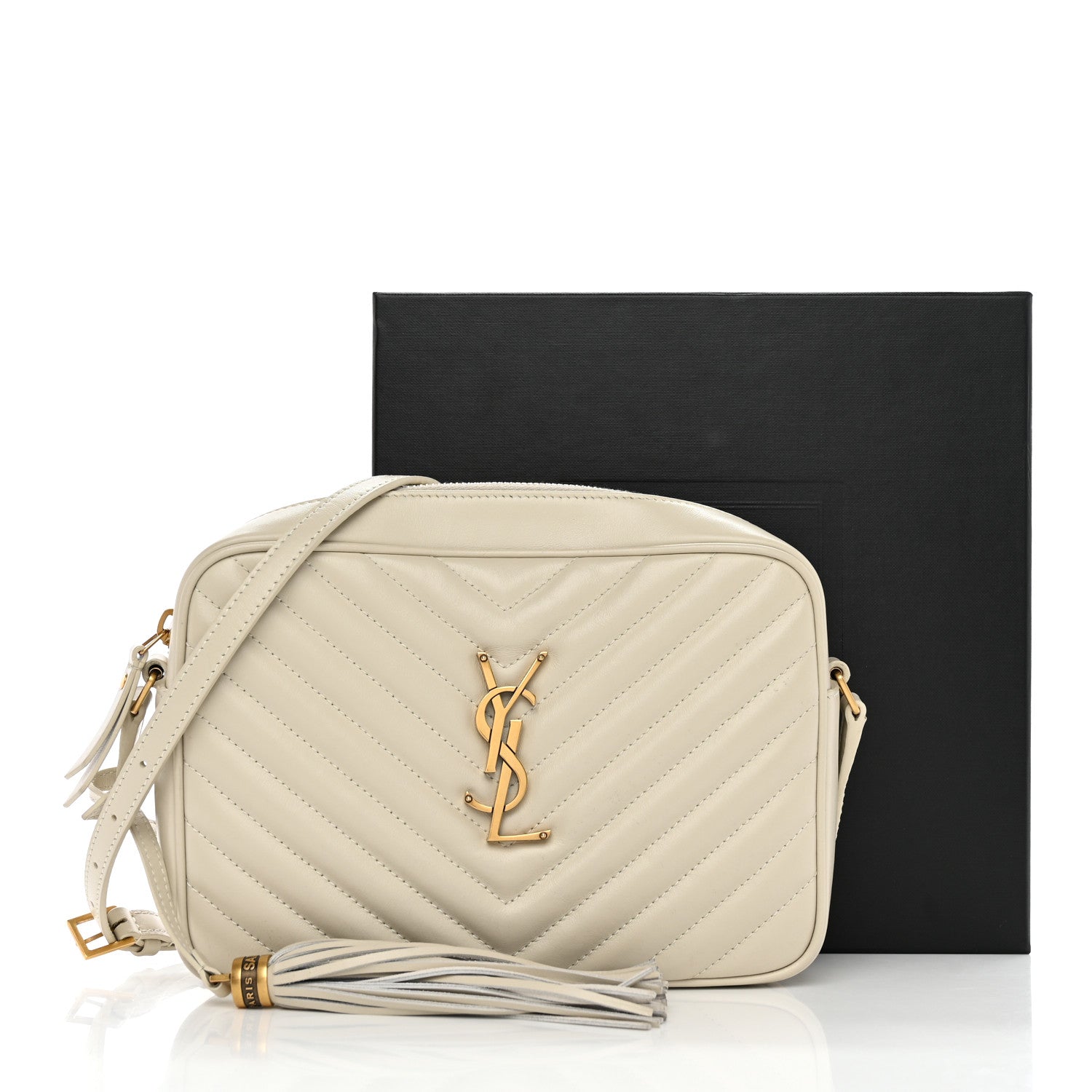 Saint Laurent Calfskin Matelasse Monogram Lou Camera Bag Crema Soft 10 of 10