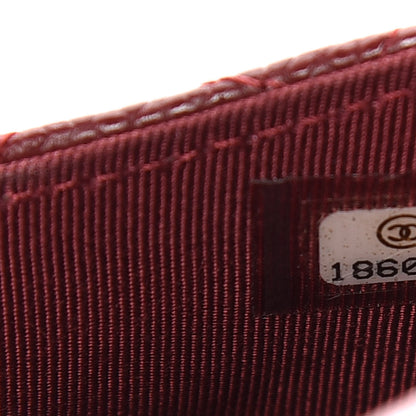Chanel Caviar Quilted Flap Zip Card Holder Dark Red 10 of 11