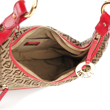 Fendi Zucchino Cuoio Chef Hobo Mogano Panna Rosso 5 of 8