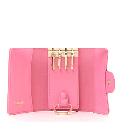 Chanel Caviar Quilted Classic 4 Key Holder Wallet Pink 5 of 12