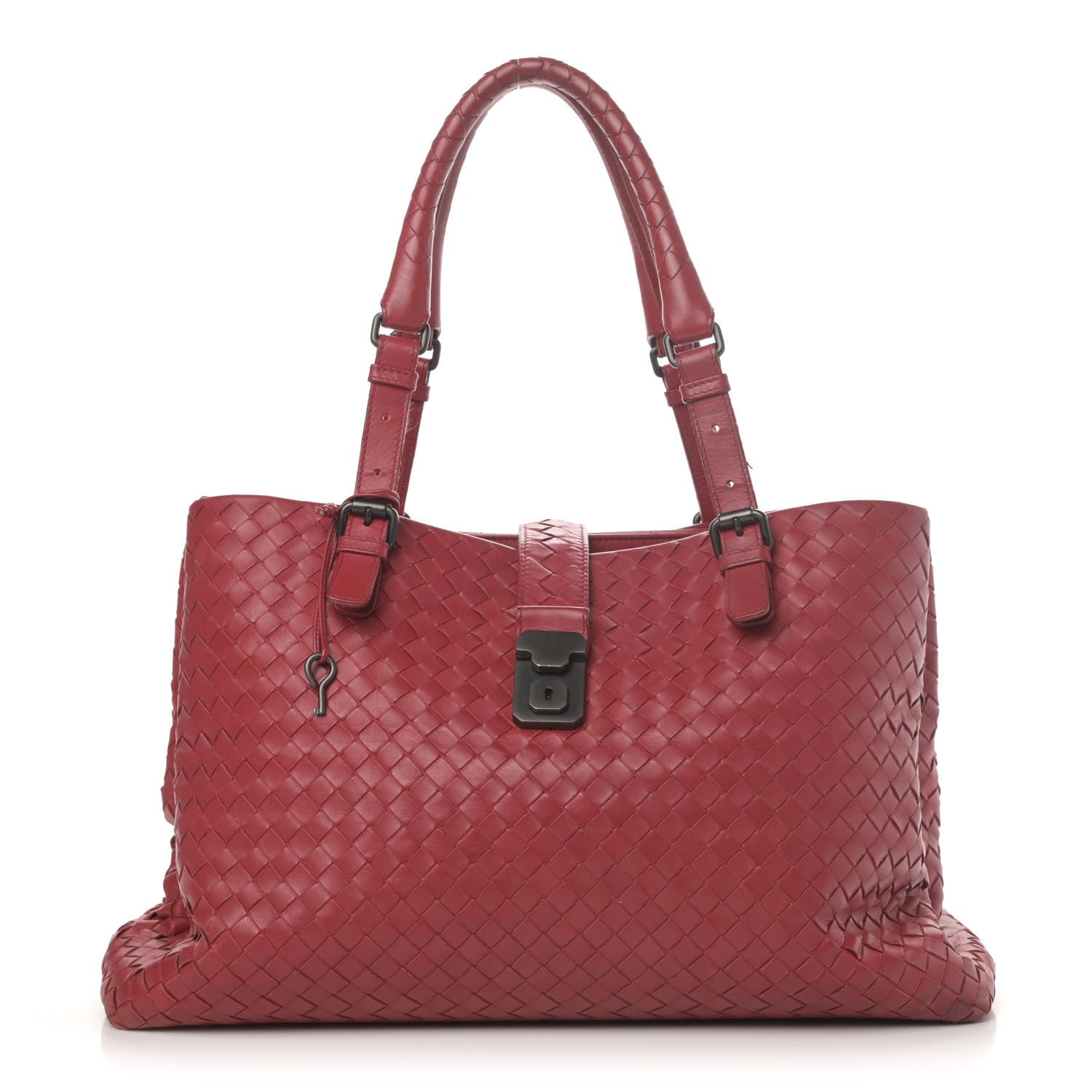 Bottega Veneta Nappa Intrecciato Medium Roma Tote Red 1 of 4
