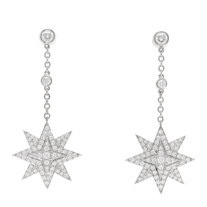 Tiffany Platinum Diamond Star Drop Earrings 1 of 5