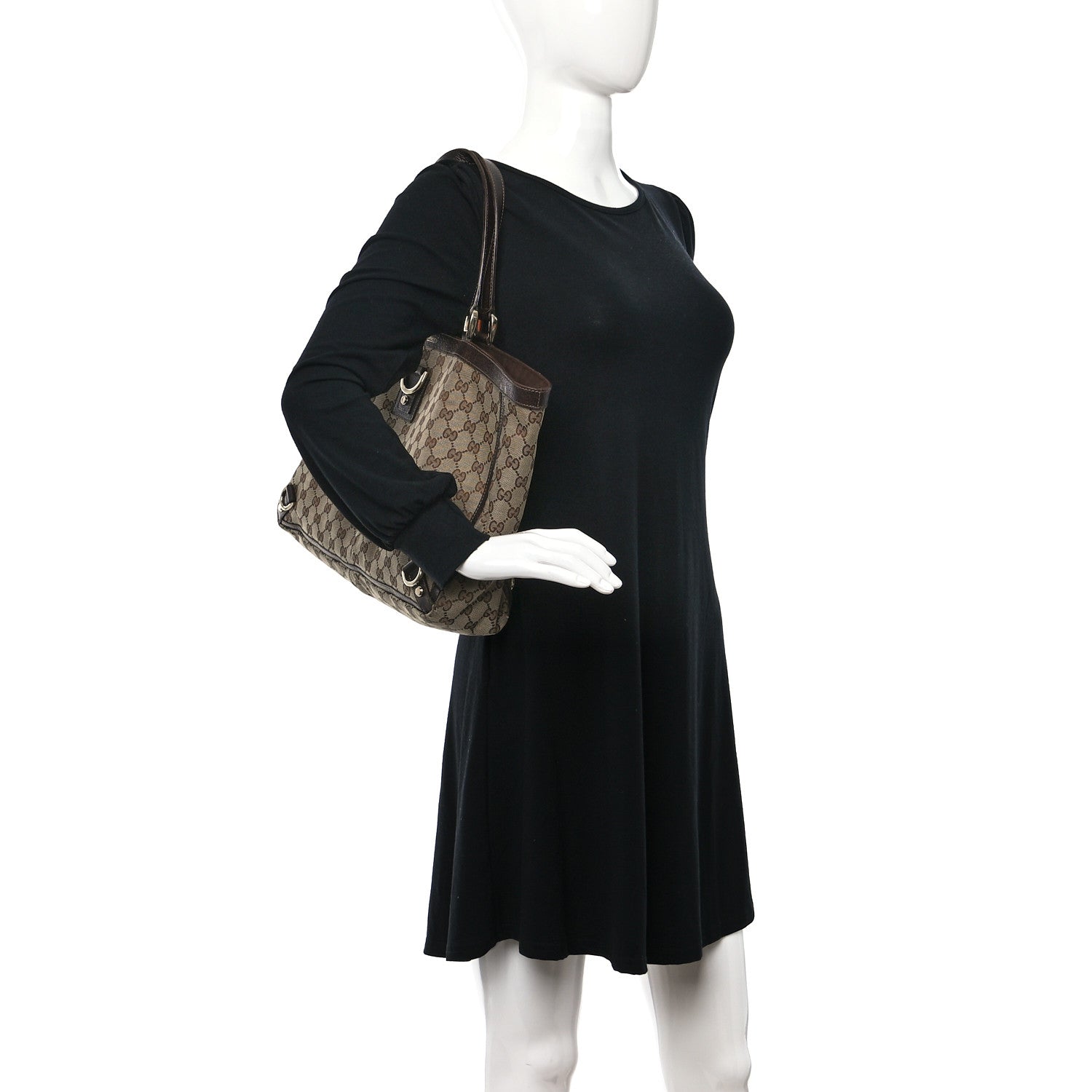 Gucci Monogram Large Abbey Tote Dark Brown 2 of 13
