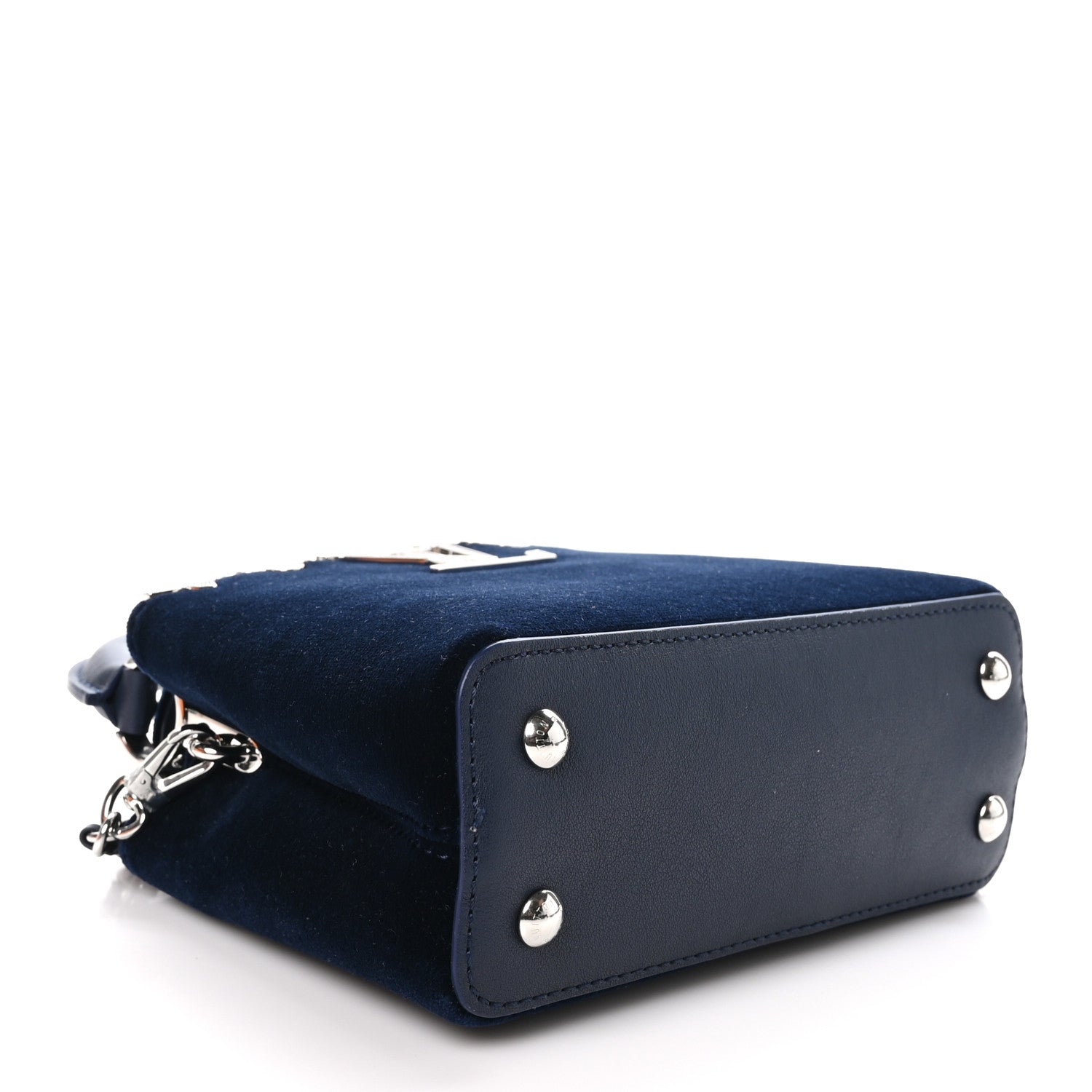 Louis Vuitton Velvet Crystal Capucines Mini Midnight Blue 4 of 10