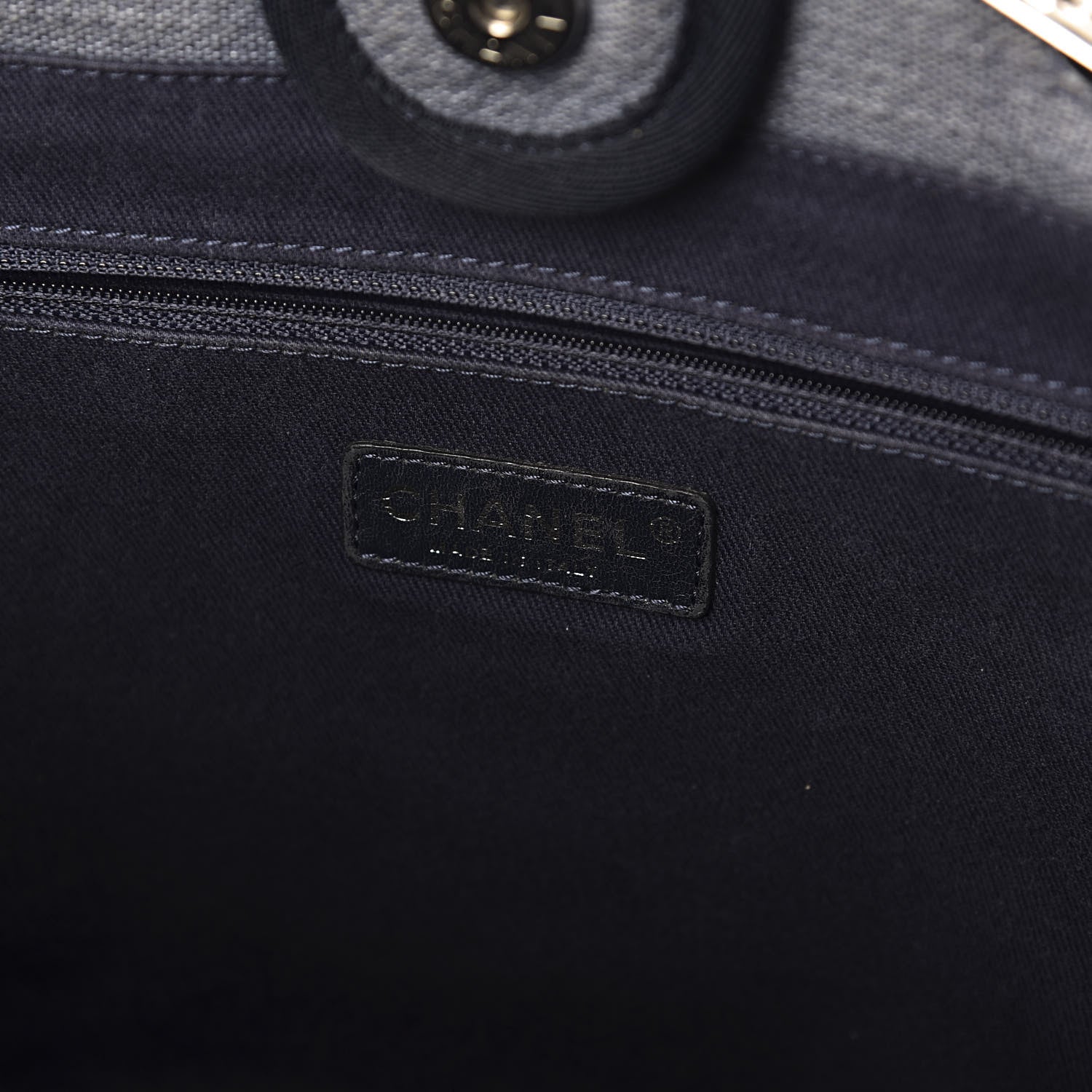Chanel Canvas Small Deauville Tote Grey 8 of 10